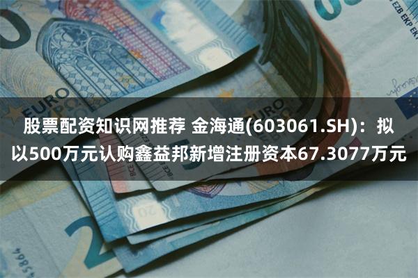 股票配资知识网推荐 金海通(603061.SH)：拟以500万元认购鑫益邦新增注册资本67.3077万元